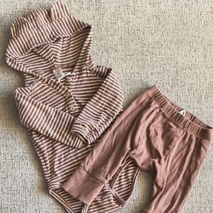 Kate Quinn Brown and White Striped Baby Outfit